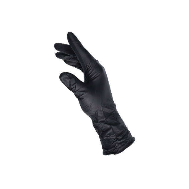 GLB 08 - Guantes largos desechables de nitrilo negro M - 60 udes.
