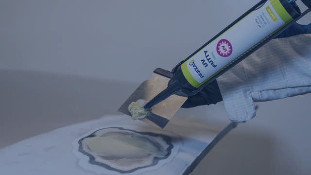 Masilla UV – aplicación en plástico