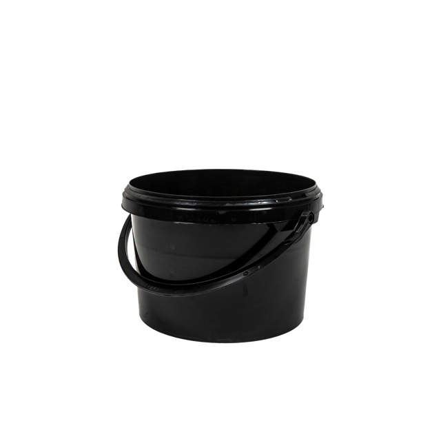 GAD 10000 - Vaso plástico negro para pintura con tapa - 10 L - 12 udes.