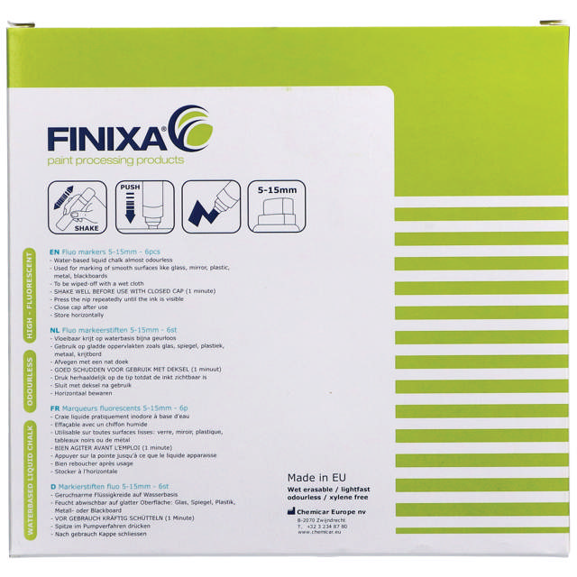 MAR 21 - Marcadores fluorescentes verde 6p. 5mm-15mm
