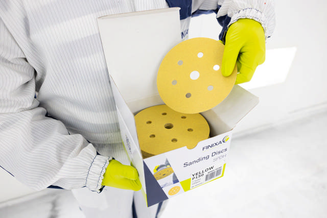 Discos de lija – Papel amarillo – ø 150 mm – 7 agujeros