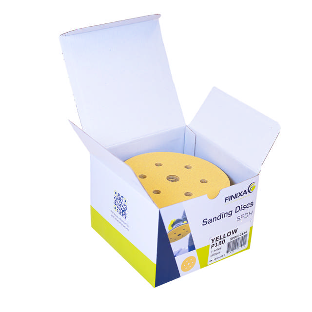 Discos de lija – Papel amarillo – ø 150 mm – 7 agujeros