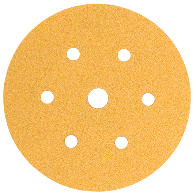 Discos de lija – Papel amarillo – ø 150 mm – 7 agujeros