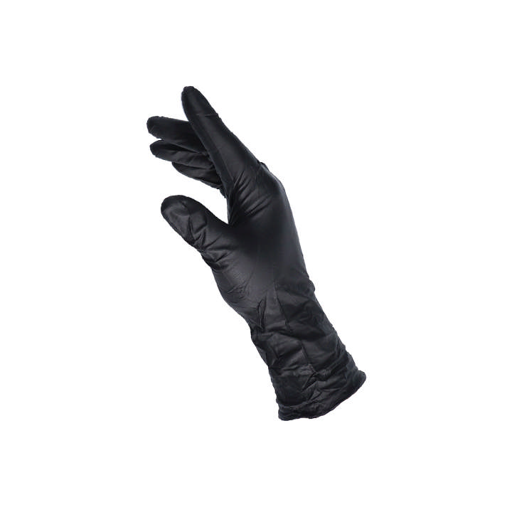 GLB - Guantes largos desechables de nitrilo negro - 60 udes.