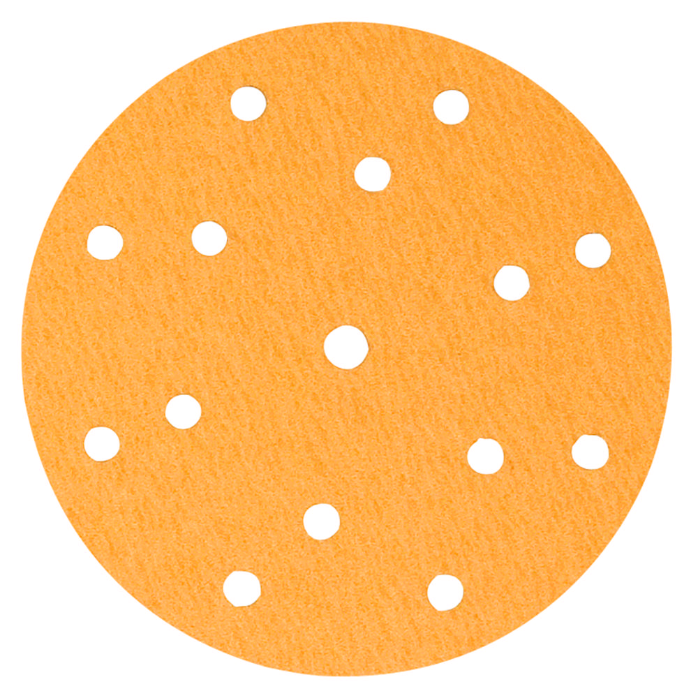 Discos de lija – Papel amarillo – ø 150 mm – 15 agujeros